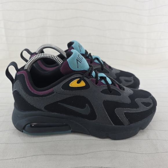Nike Womens Air Max 200 Black Anthracite Bordeaux Running Shoes AT6175-001 Sz 7 - Picture 1 of 13